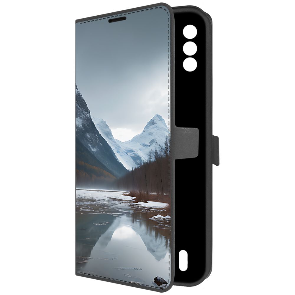 

Чехол-книжка Krutoff Eco Book для Itel Vision 2S Весенняя оттепель (черный)