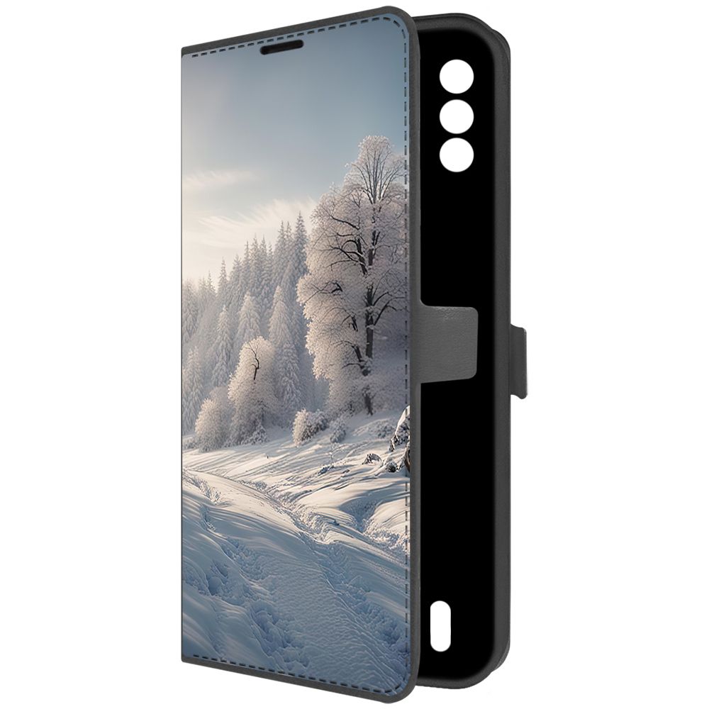 

Чехол-книжка Krutoff Eco Book для Itel Vision 2S Снег (черный)
