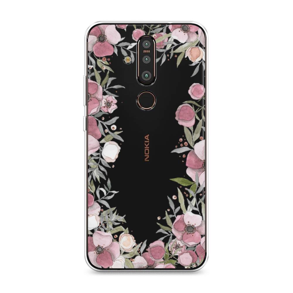 

Чехол Awog "Розовая цветочная рамка" для Nokia X71