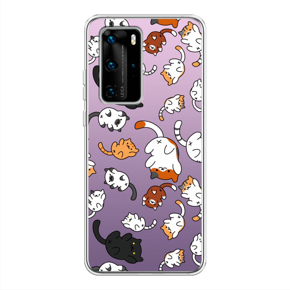 

Чехол Awog на Huawei P40 Pro "Котопад", Фиолетовый;белый, 610950-7