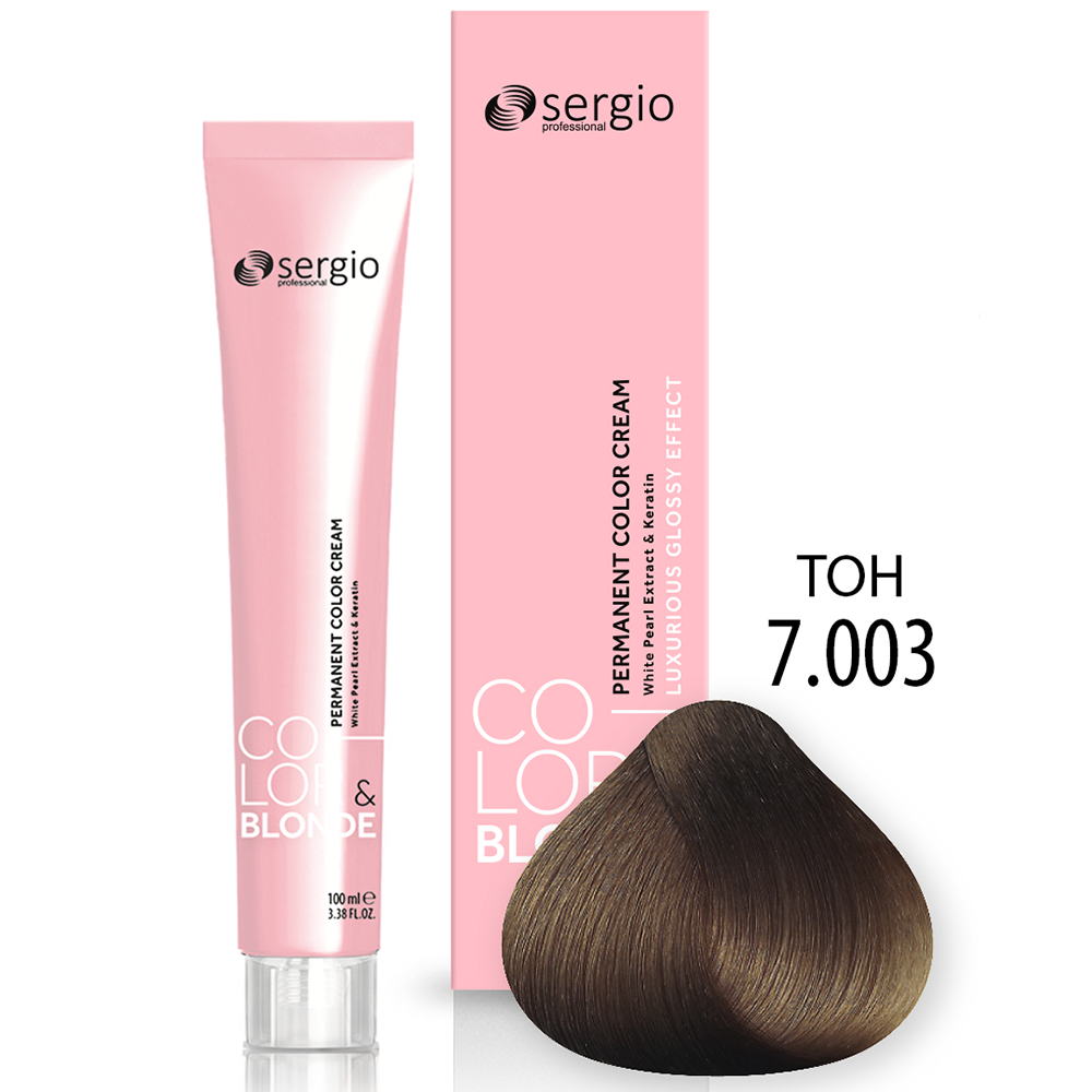 

Краска для волос Sergio Professional тон 7.003 средне-русый натуральный карамельный
