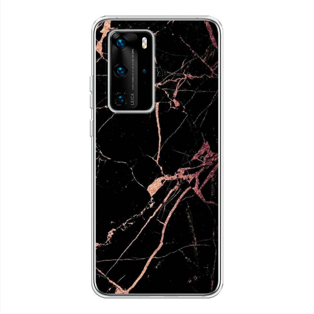 

Чехол Awog на Huawei P40 Pro "Мрамор розовое золото", Черный;розовый, 610950-3