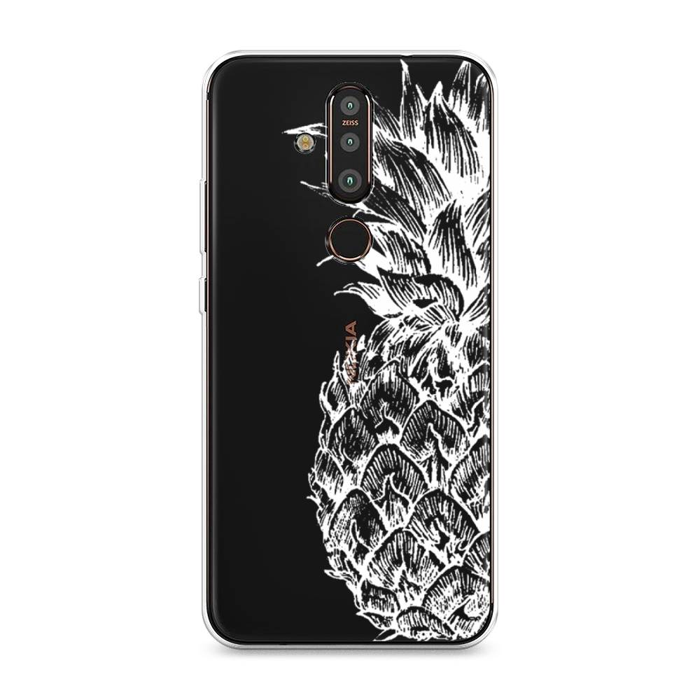 

Чехол Awog "Ананас графика белая" для Nokia X71