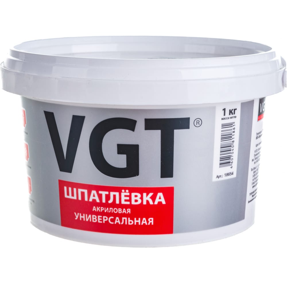 Акриловая универсальная шпаклевка 1 кг для наружных и внутренних работ VGT 52963