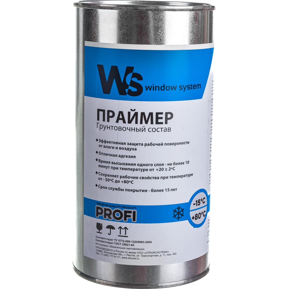 

Однокомпонентный грунтовочный состав WINDOW SYSTEM prof каучуковый 1кг WSprimer1