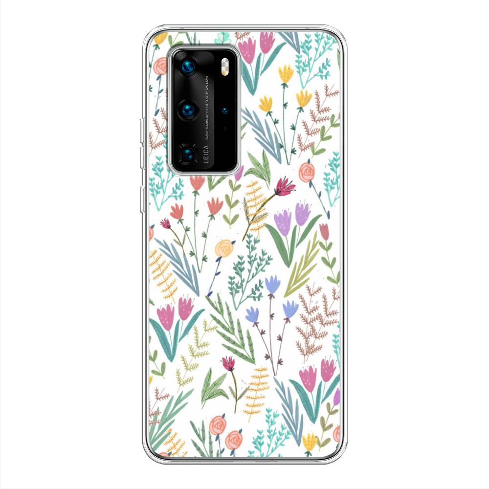 

Чехол Awog на Huawei P40 Pro "Полевые цветы рисунок", Белый;зеленый, 610950-8