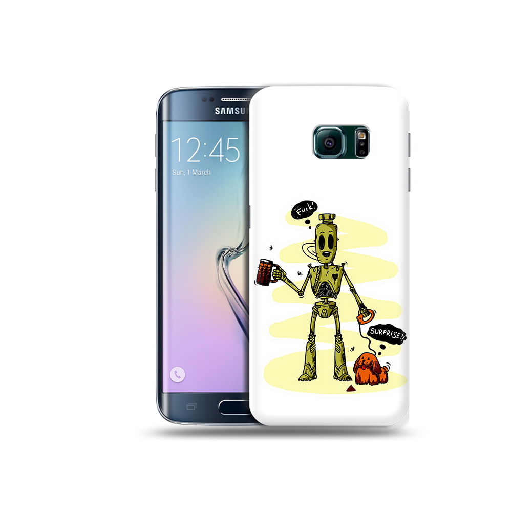 

Чехол MyPads Tocco для Samsung Galaxy S6 Edge прикольный робот, Прозрачный, Tocco