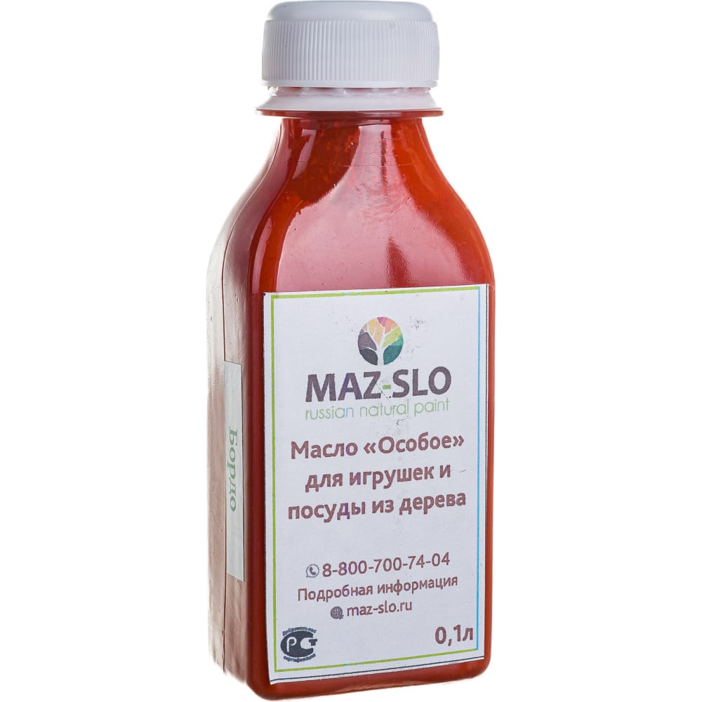 

Масло для игрушек и посуды из дерева MAZ-SLO "Особое" цвет Бордо, 100 мл 8064240