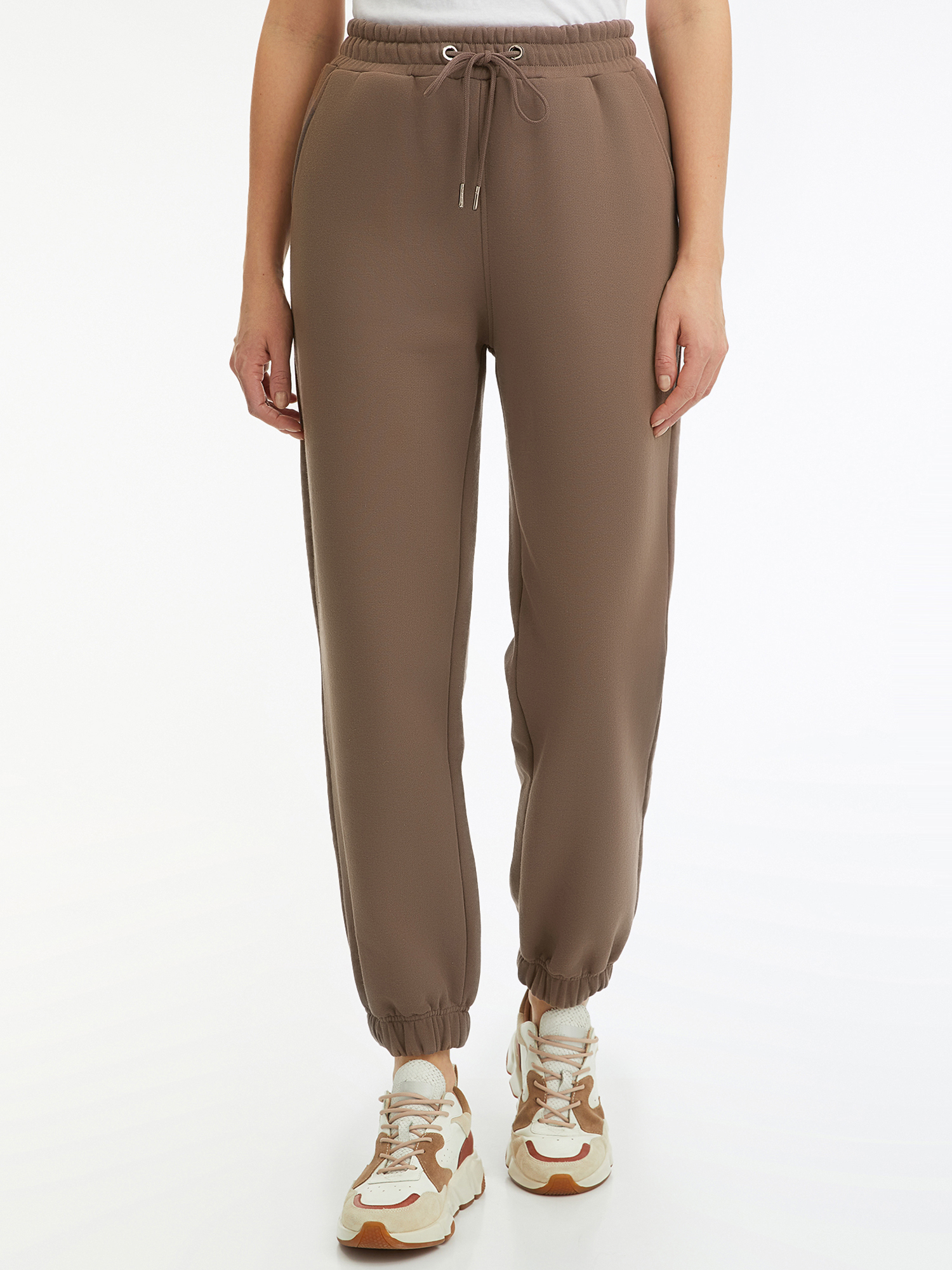 Спортивные брюки женские oodji 16701086-1 коричневые XL