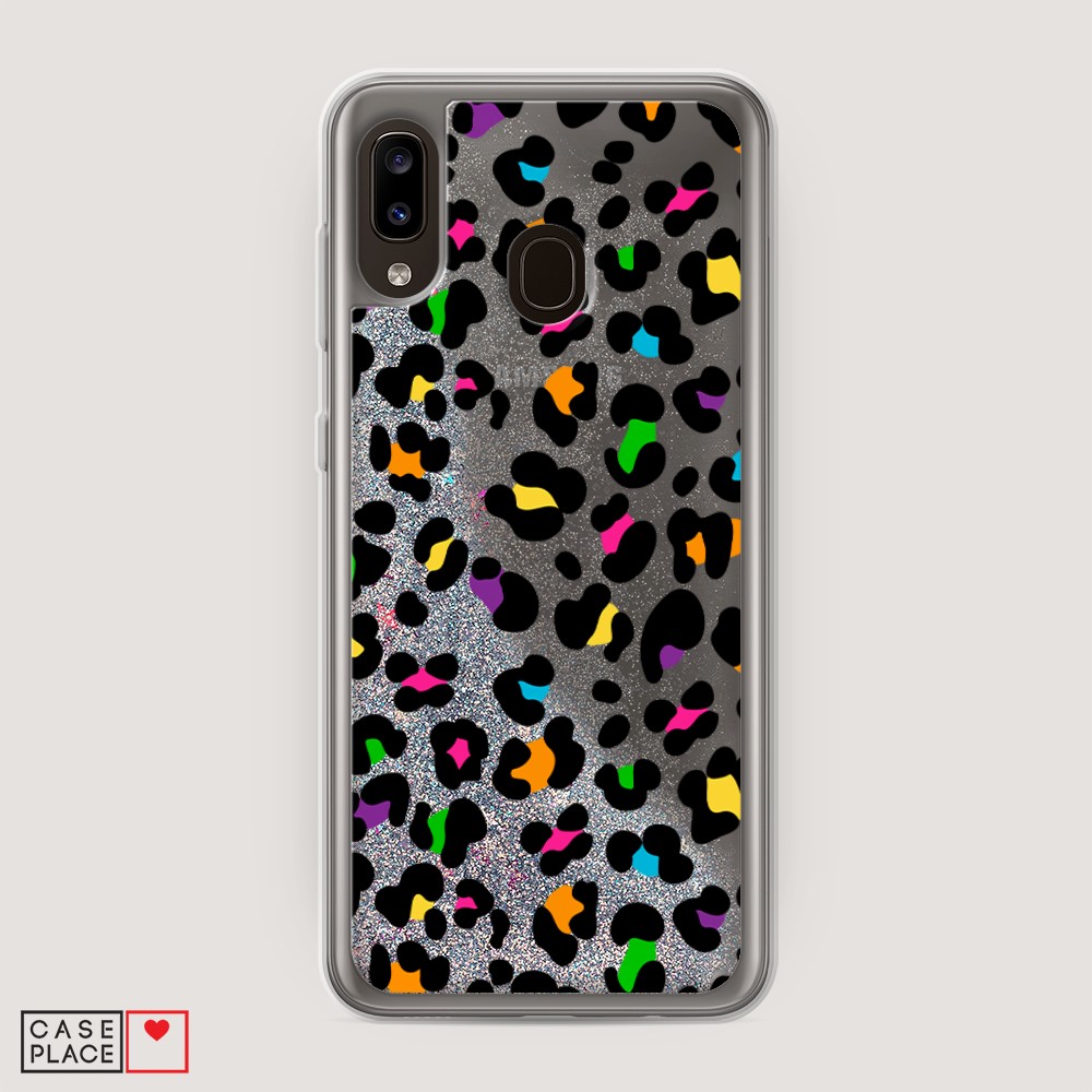 

Жидкий чехол с блестками "Яркий леопард" на Samsung Galaxy A20, 27691-1
