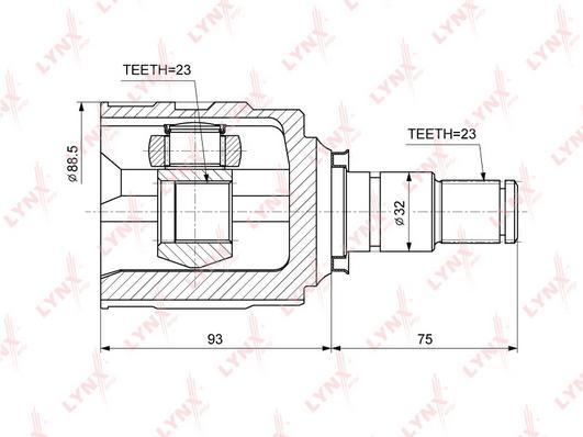 

ШРУС внутр.прав.TOYOTA Corolla(E10/1) 1.6-2.0D 4WD 91-01 / Camry 2.0 4WD =>91