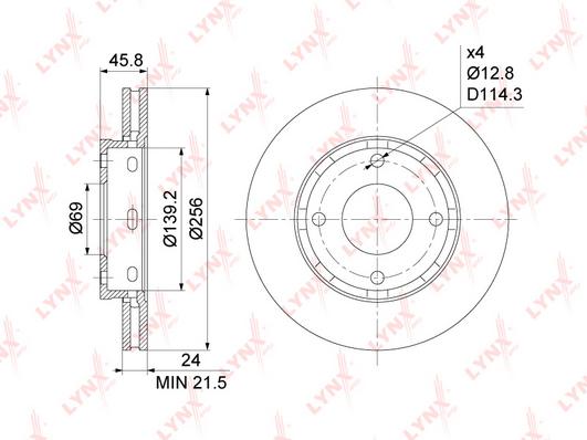 

Диск торм.пер.MITSUBISHI COLT(Z_) 1.1-1.5 04-12, SMART FORFOUR 1.1-1.5D 04-06