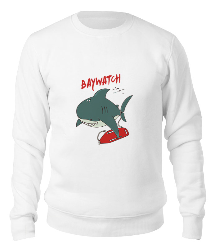 

Свитшот унисекс Printio Акула (baywatch) белый XL, Акула (baywatch)
