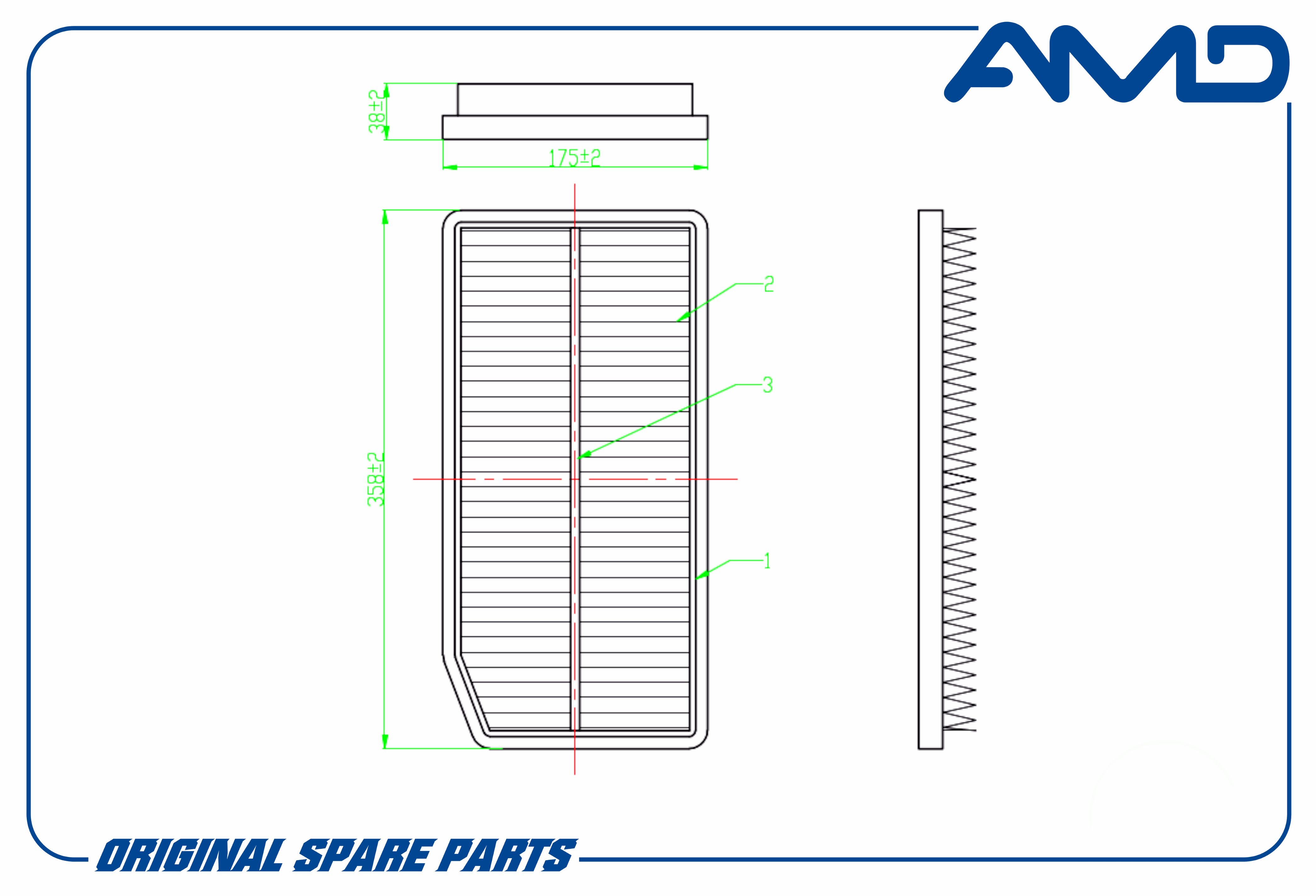 

Фильтр Воздушный Mercedes (C Iv W205) (M 264.920) (2018-) (E V W213 Amd Amd.Fa444 AMD арт.