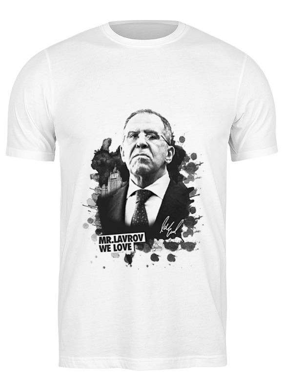 

Футболка мужская Printio Mr. lavrov we love белая M, Белый, Mr. lavrov we love