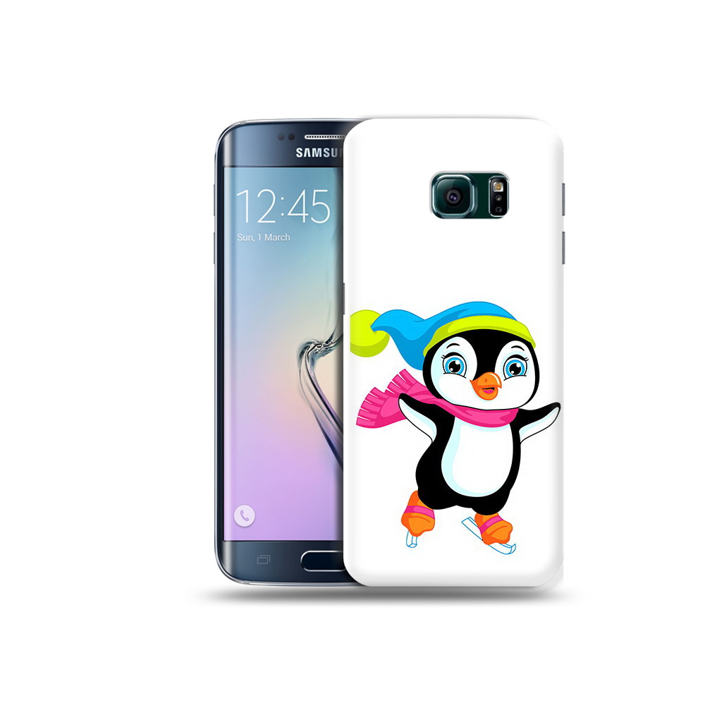 

Чехол MyPads Tocco для Samsung Galaxy S6 Edge пингвин на коньках, Прозрачный, Tocco