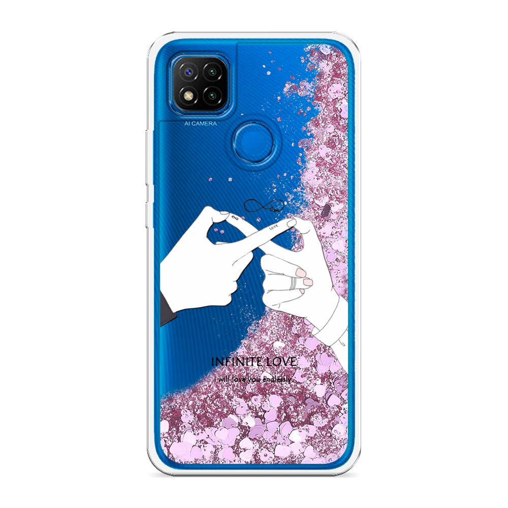 

Жидкий чехол с блестками "Любовь навсегда" на Xiaomi Redmi 9C