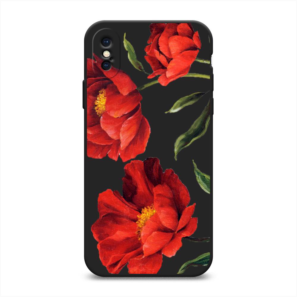 

Чехол Awog на Apple iPhone X (10) / Айфон X (10) "Красные маки", Разноцветный, 11052-1