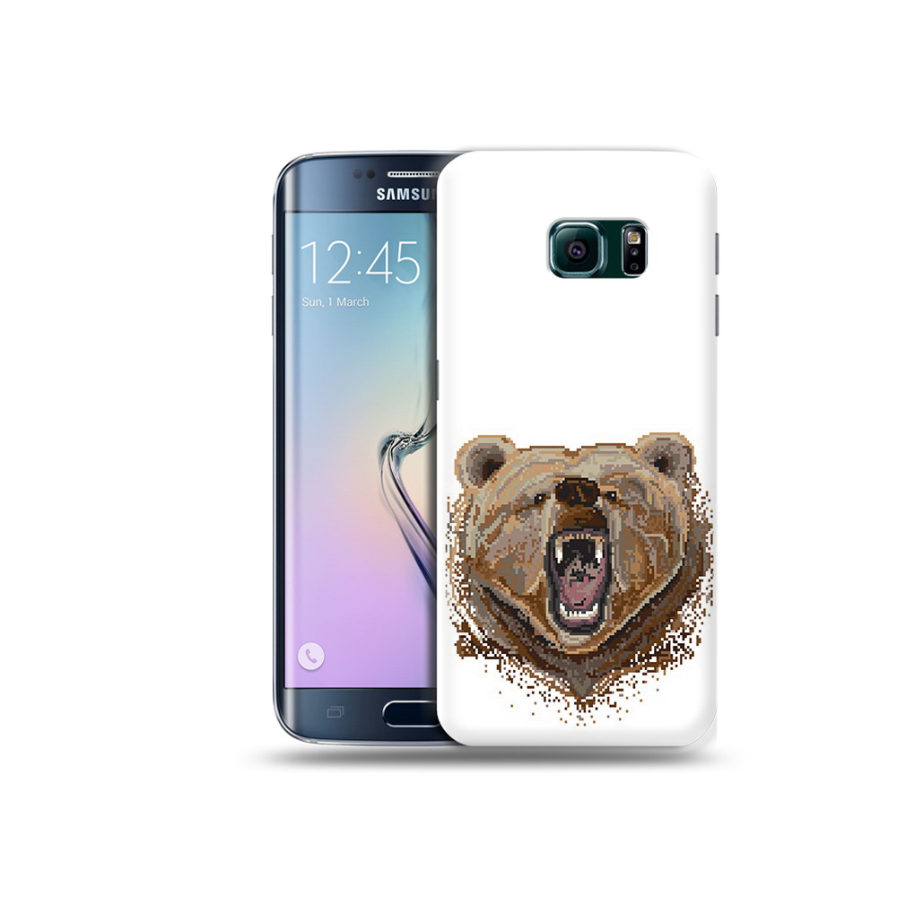 

Чехол MyPads Tocco для Samsung Galaxy S6 Edge пиксельный медведь, Прозрачный, Tocco