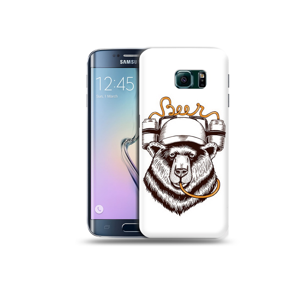 

Чехол MyPads Tocco для Samsung Galaxy S6 Edge пивной медведь, Прозрачный, Tocco