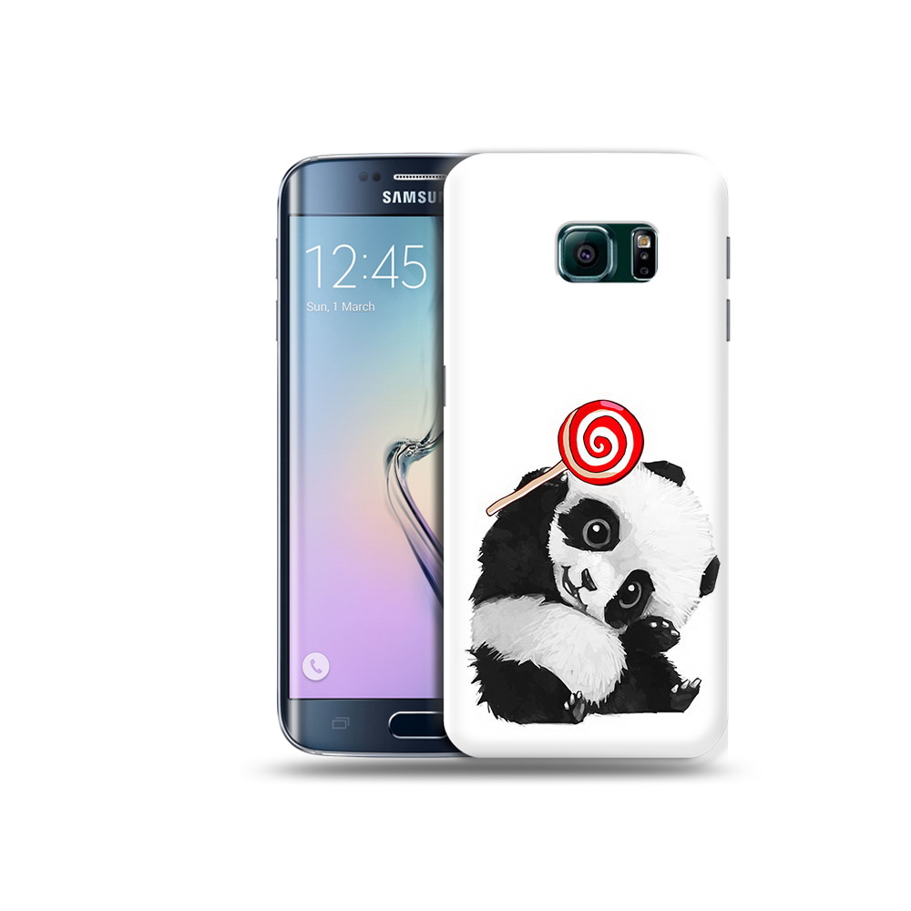 

Чехол MyPads Tocco для Samsung Galaxy S6 Edge панда с леденцом, Прозрачный, Tocco