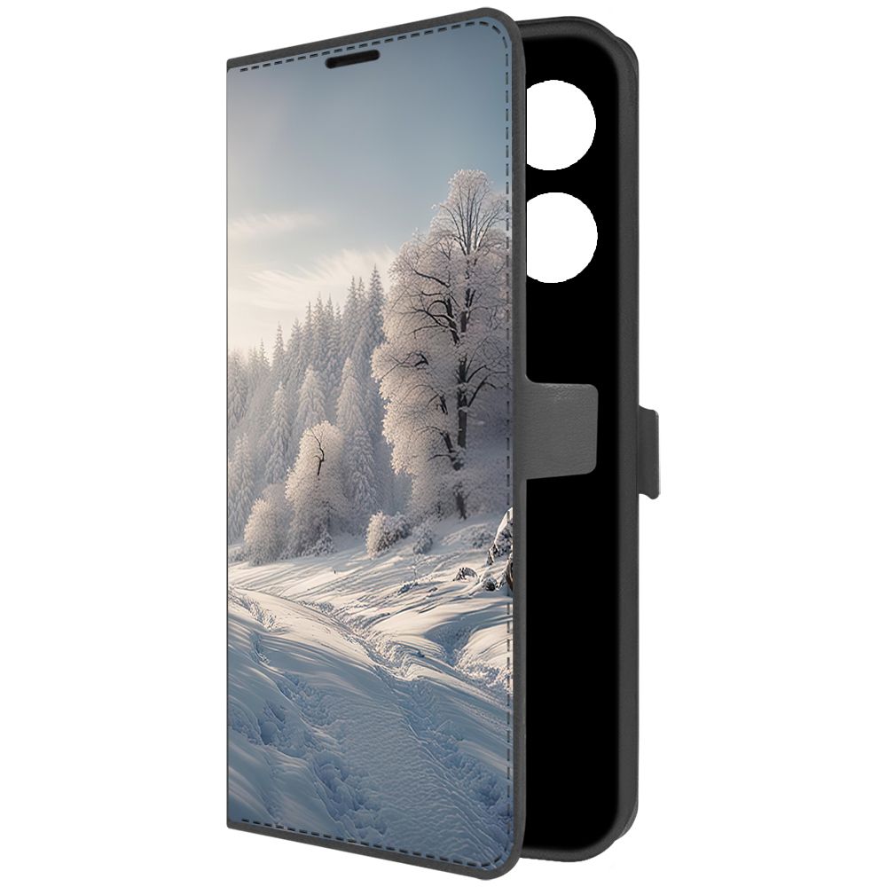 

Чехол-книжка Krutoff Eco Book для Itel A60 Снег (черный)