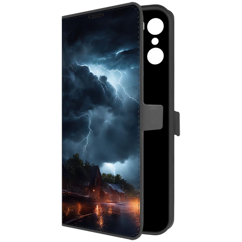 

Чехол-книжка Krutoff Eco Book для Infinix Hot 20i Ночная гроза (черный)
