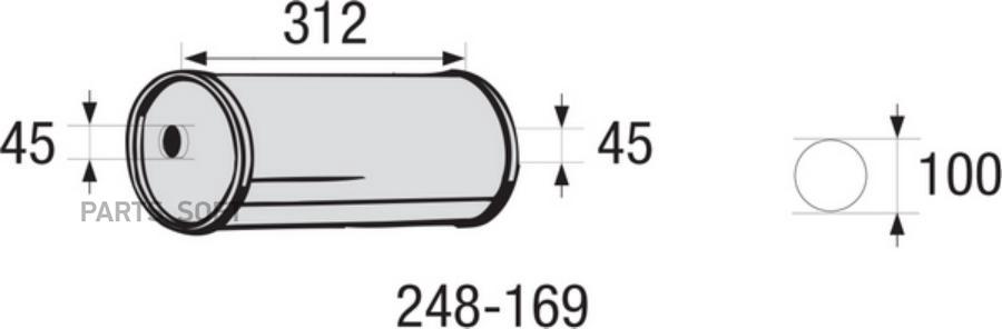 BOSAL 248-169 Глушитель средняя часть 1шт 5452₽