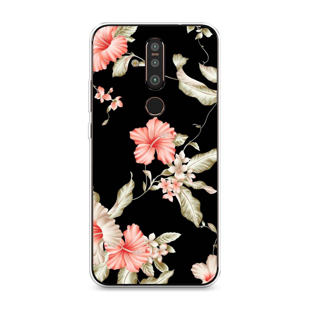 

Чехол Awog "Цветы на черном" для Nokia X71