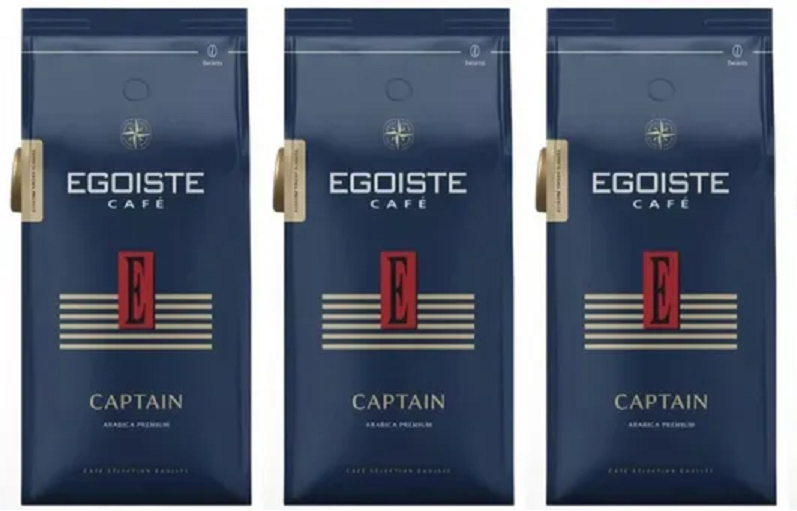 Кофе зерновой Egoiste Captain Arabica Premium натуральный жареный, 250 г х 3 шт