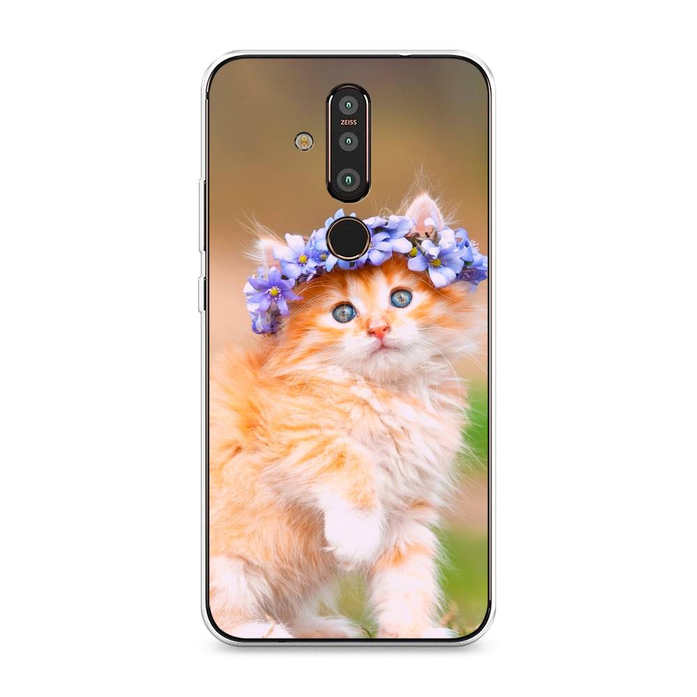 

Чехол Awog "Рыжий кот в венке" для Nokia X71