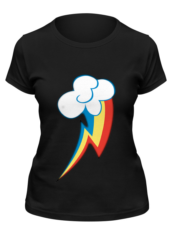 

Футболка женская Printio Rainbow dash cutie mark черная 2XL, Черный, Rainbow dash cutie mark