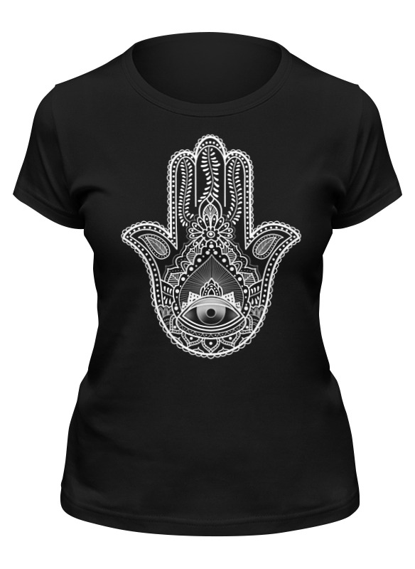 

Футболка женская Printio Hamsa черная L, Черный, Hamsa