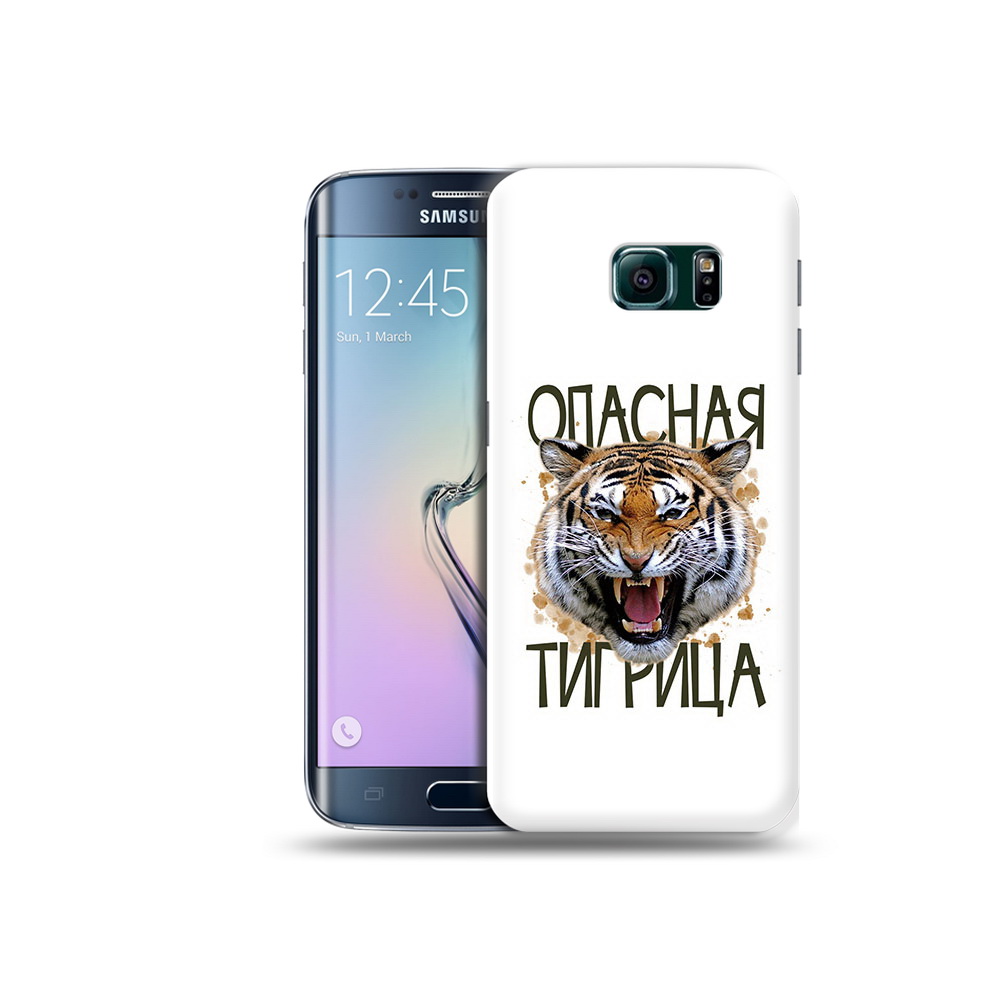 

Чехол MyPads Tocco для Samsung Galaxy S6 Edge опасная тигрица, Прозрачный, Tocco