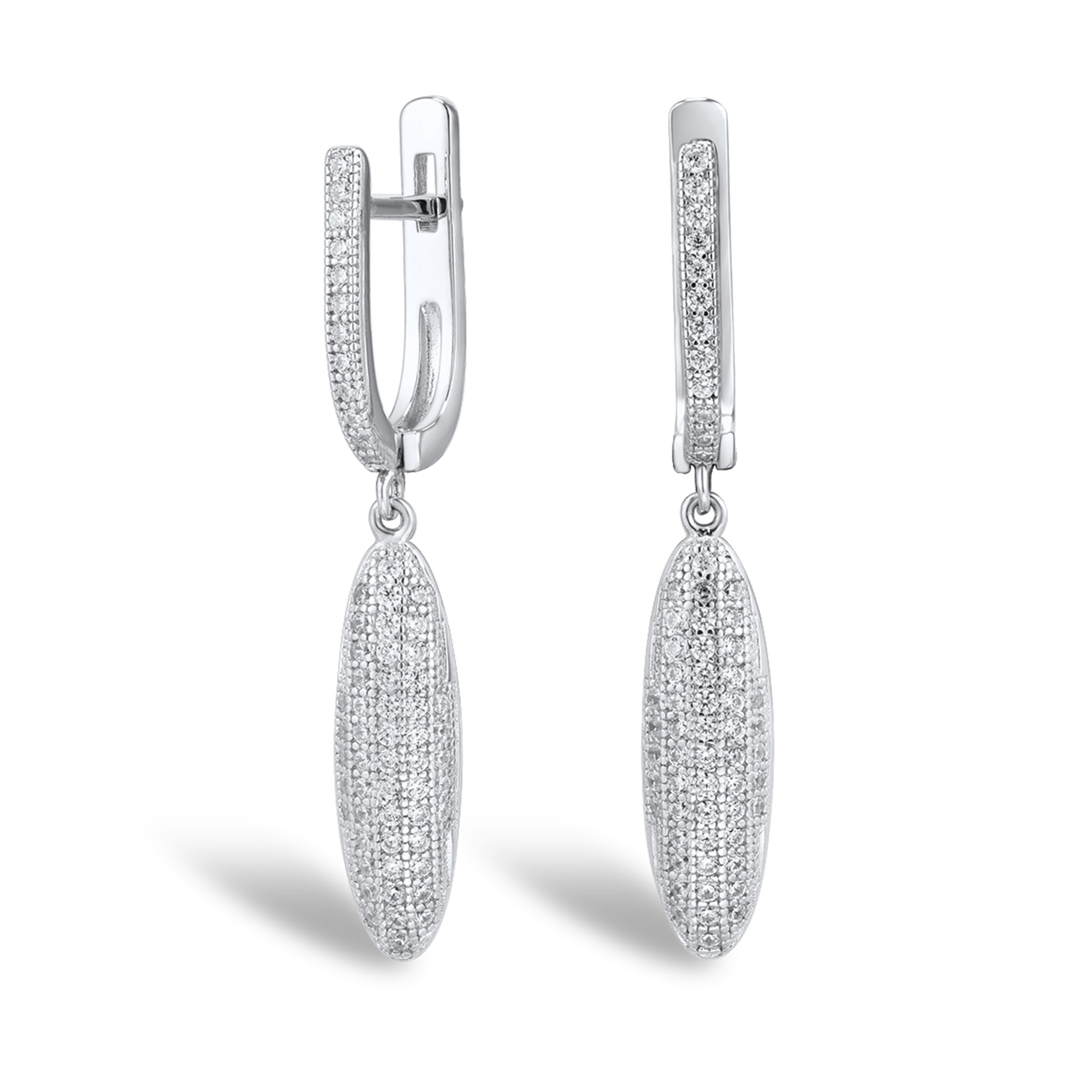 

Серьги подвески из серебра VALTERA 114911, циркон, 114911