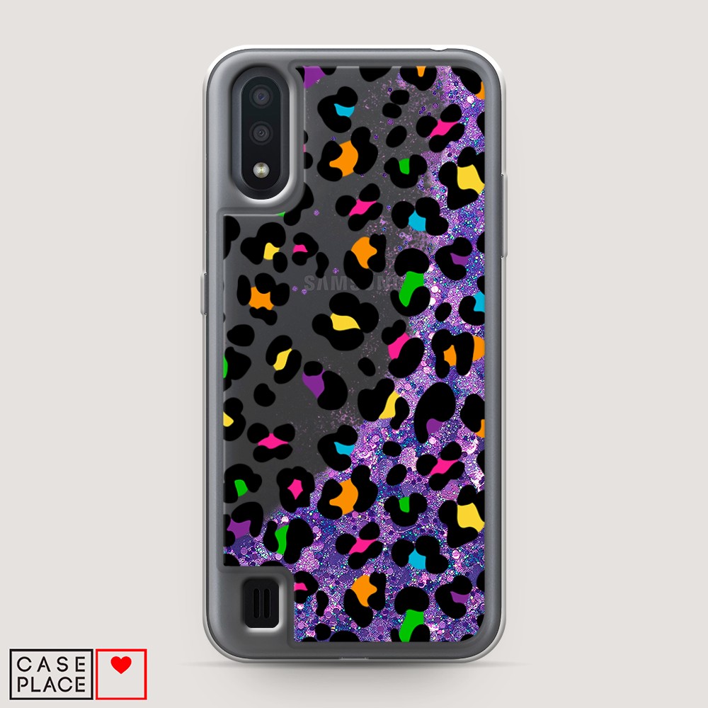 

Жидкий чехол с блестками "Яркий леопард" на Samsung Galaxy A01, 29592-1