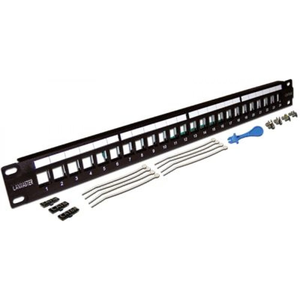 

Наборная патч-панель LANMASTER 19, экранированная, 24 порта, 1U, LAN-PPL24OK-STP