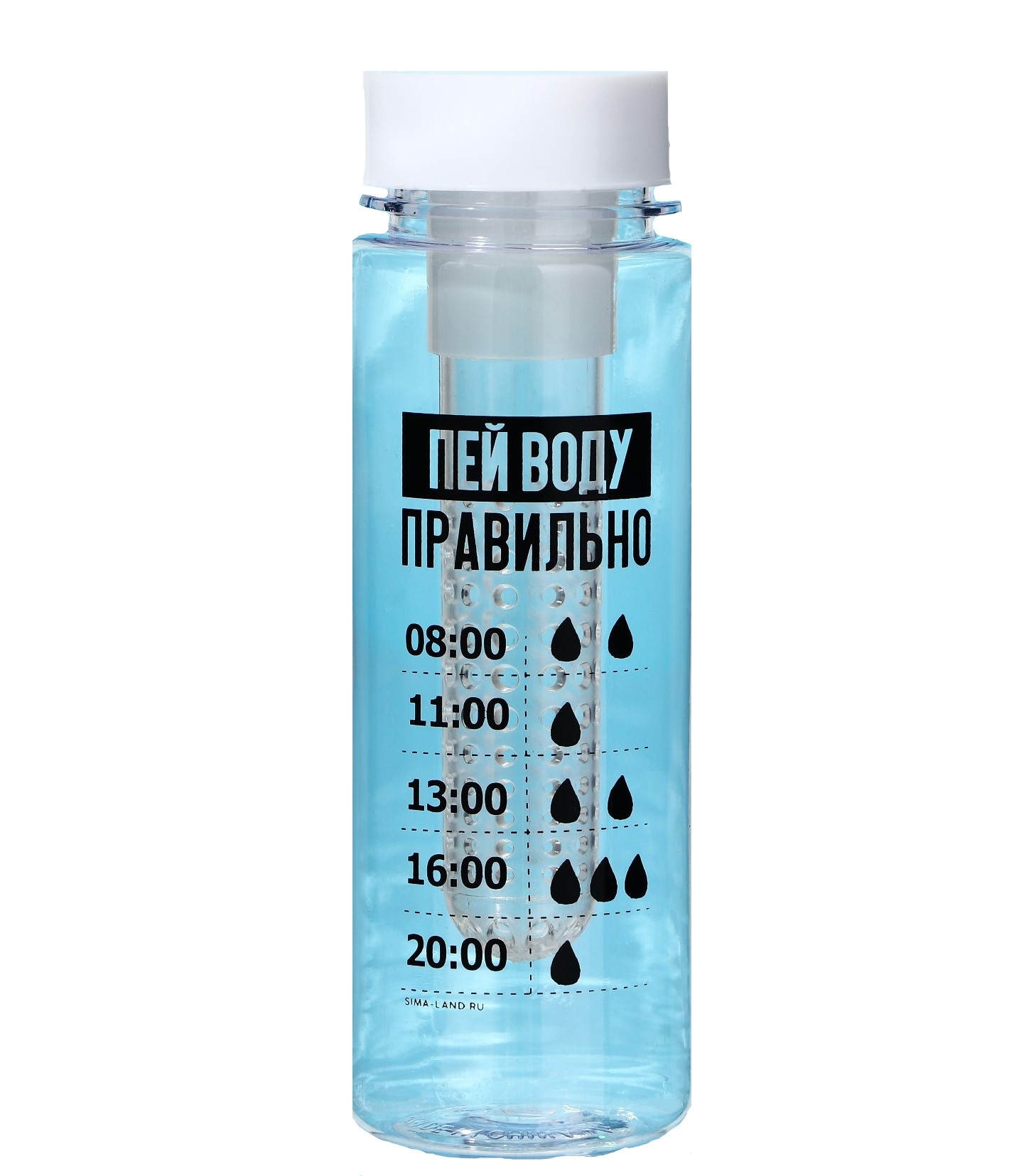 

SVOBODA VOLI Бутылка для воды «Пей воду правильно», 500 мл, Прозрачный, «Пей воду правильно»