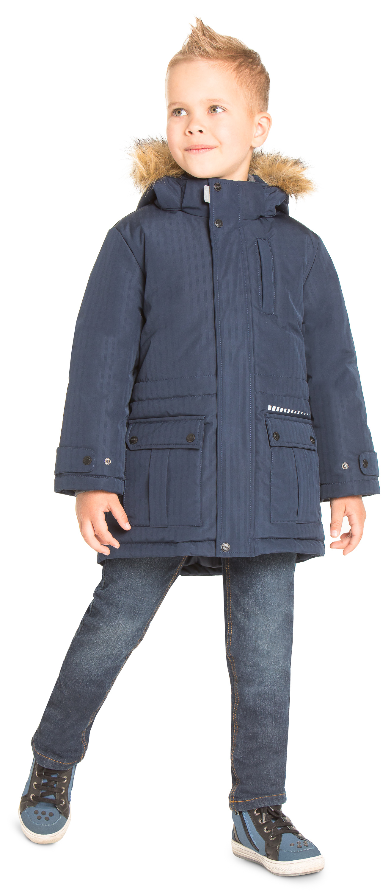 фото Куртка детская barkito w18b4008p(1) цв. синий р. 98