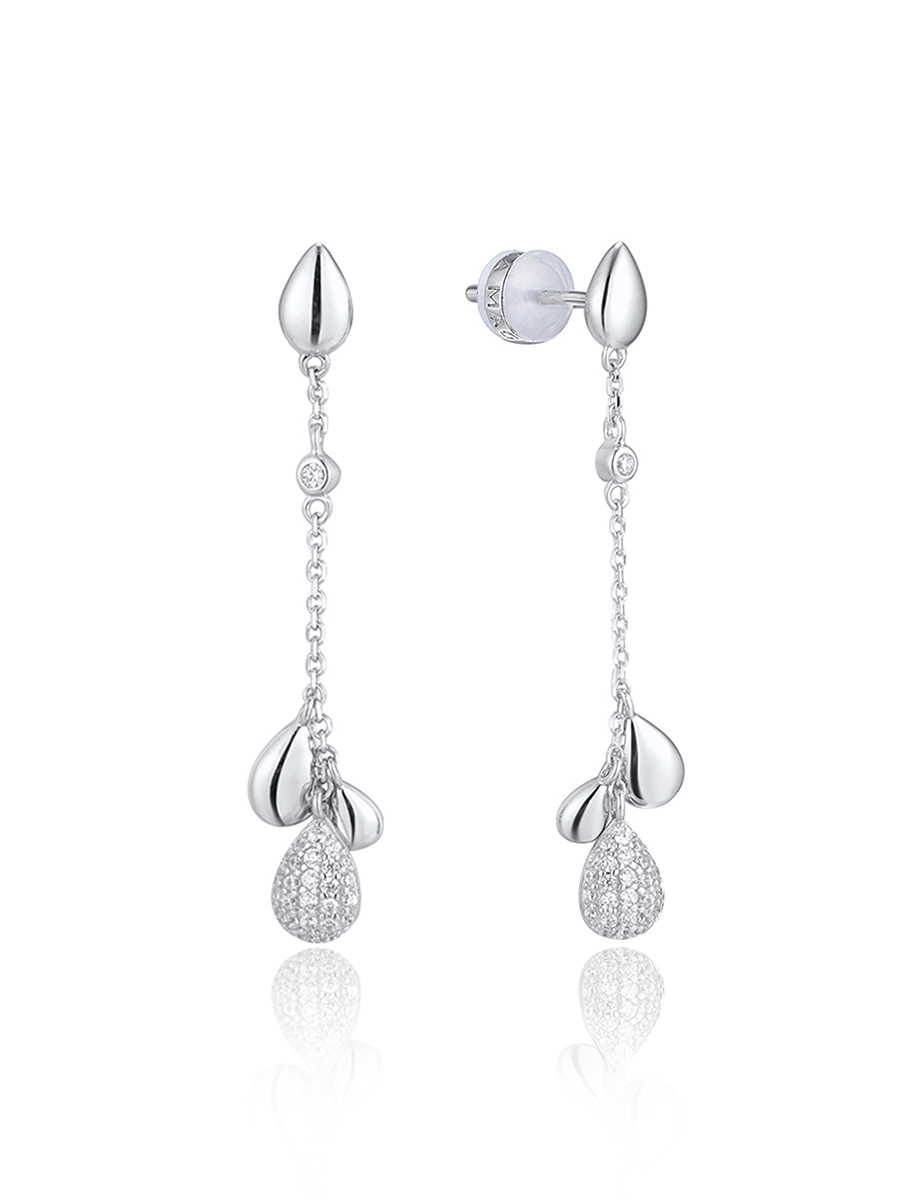 

Серьги подвески из серебра VALTERA 115309, циркон, 115309
