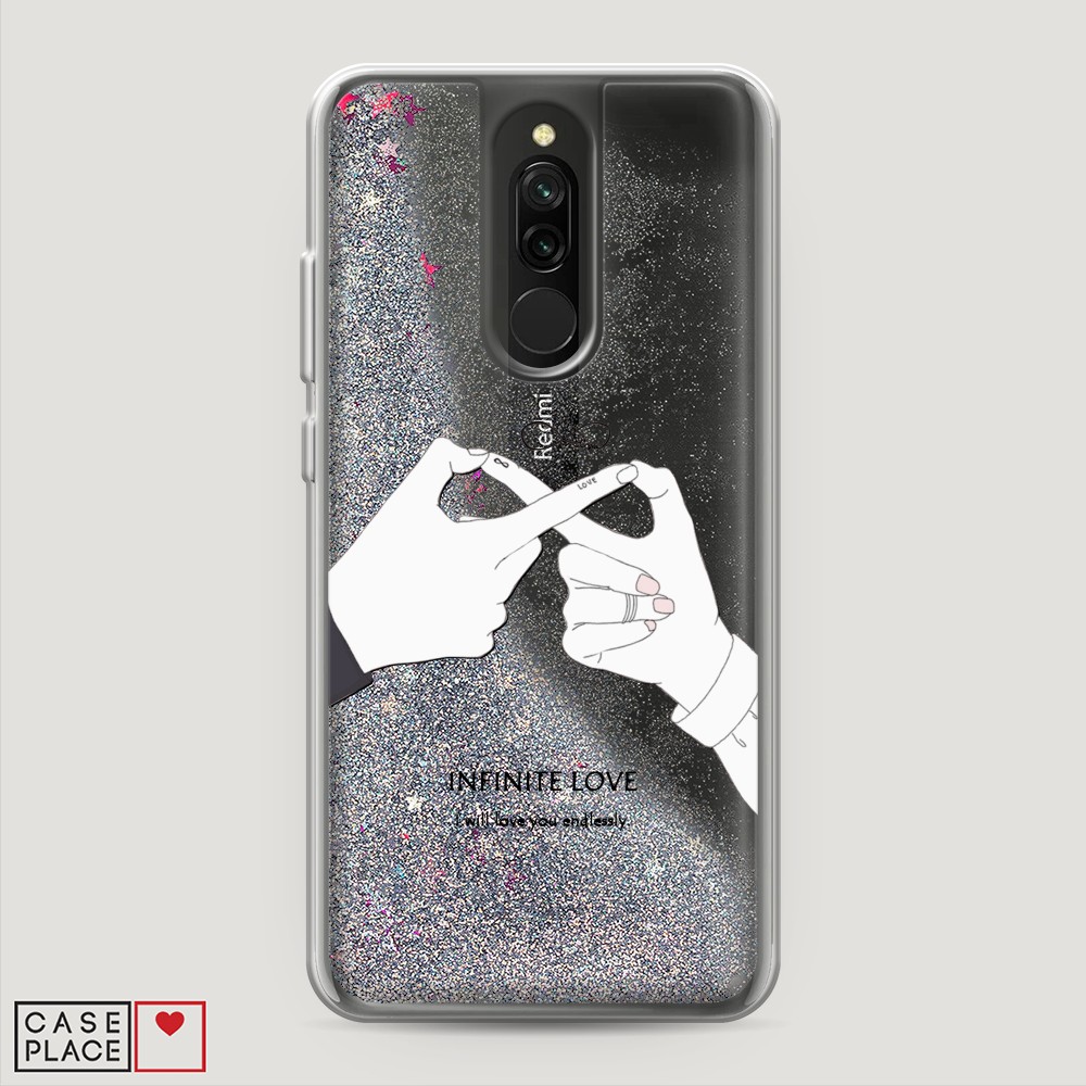 

Жидкий чехол с блестками "Любовь навсегда" на Xiaomi Redmi 8, 37191-1