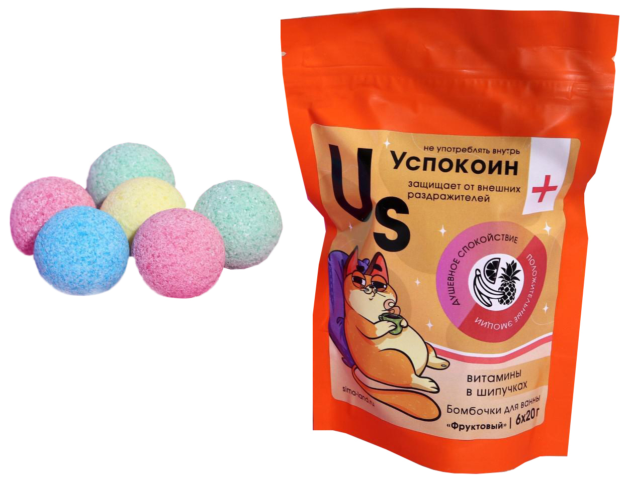 

Бомбочки для ванны «Успокоин» защищает от внешних раздражителей, 6 шт х 20 г