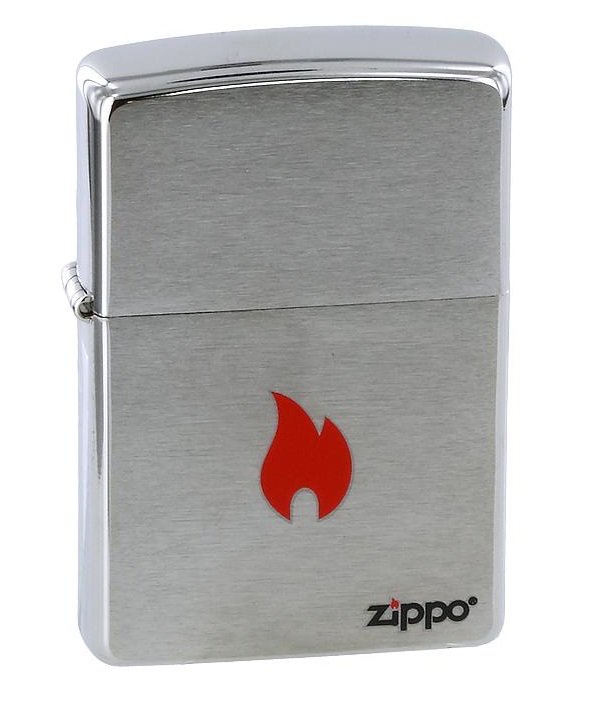 фото Бензиновая зажигалка zippo flame brushed chrome