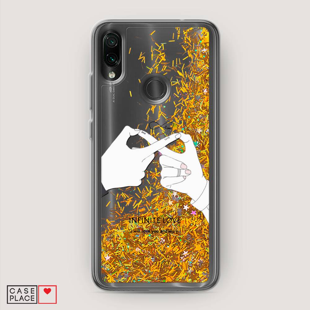 

Жидкий чехол с блестками "Любовь навсегда" на Xiaomi Redmi 7, 35090-1