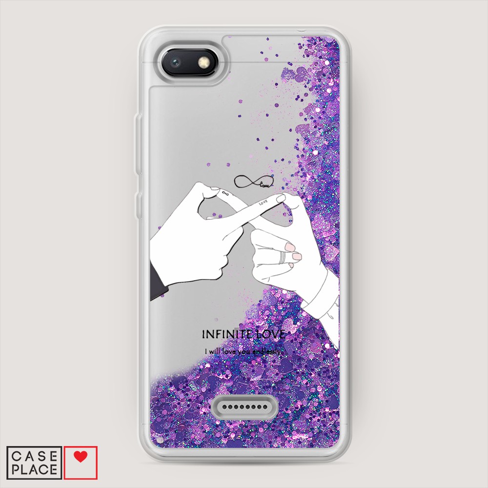 

Жидкий чехол с блестками "Любовь навсегда" на Xiaomi Redmi 6A, 34192-1