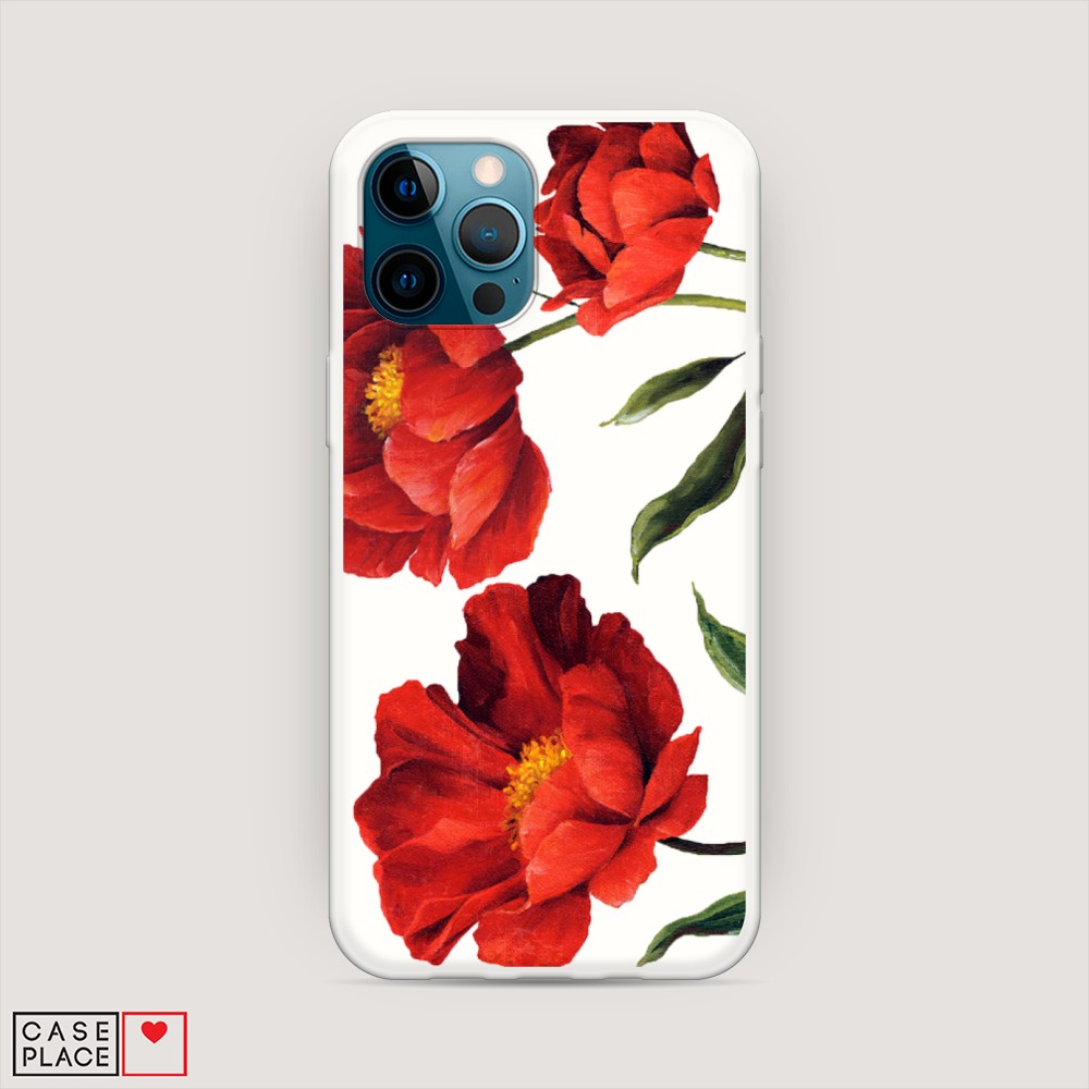 

Матовый силиконовый чехол "Красные маки" на Apple iPhone 12 Pro, 12857-1