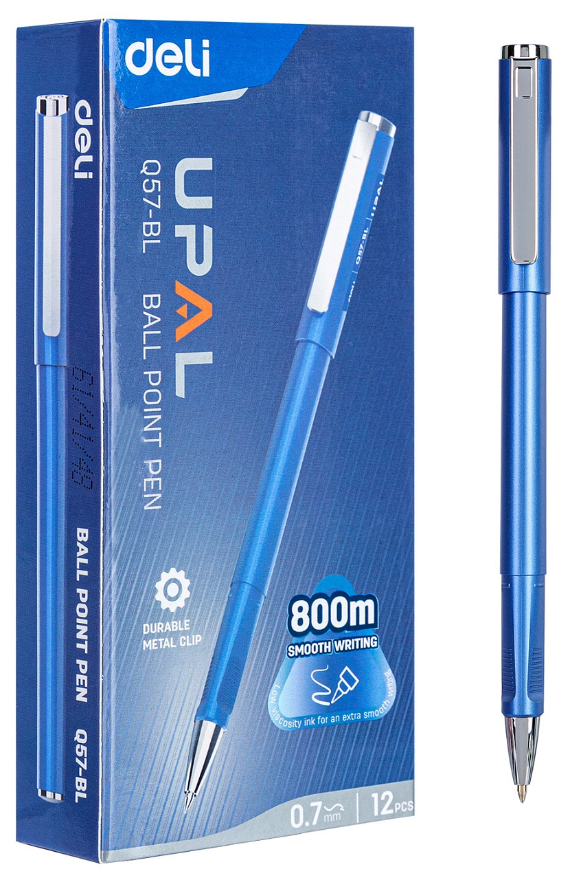 

Ручка шариков. Deli Upal EQ57-BL син. черн. линия 0.7мм (12 шт в упаковке) 6973504000750