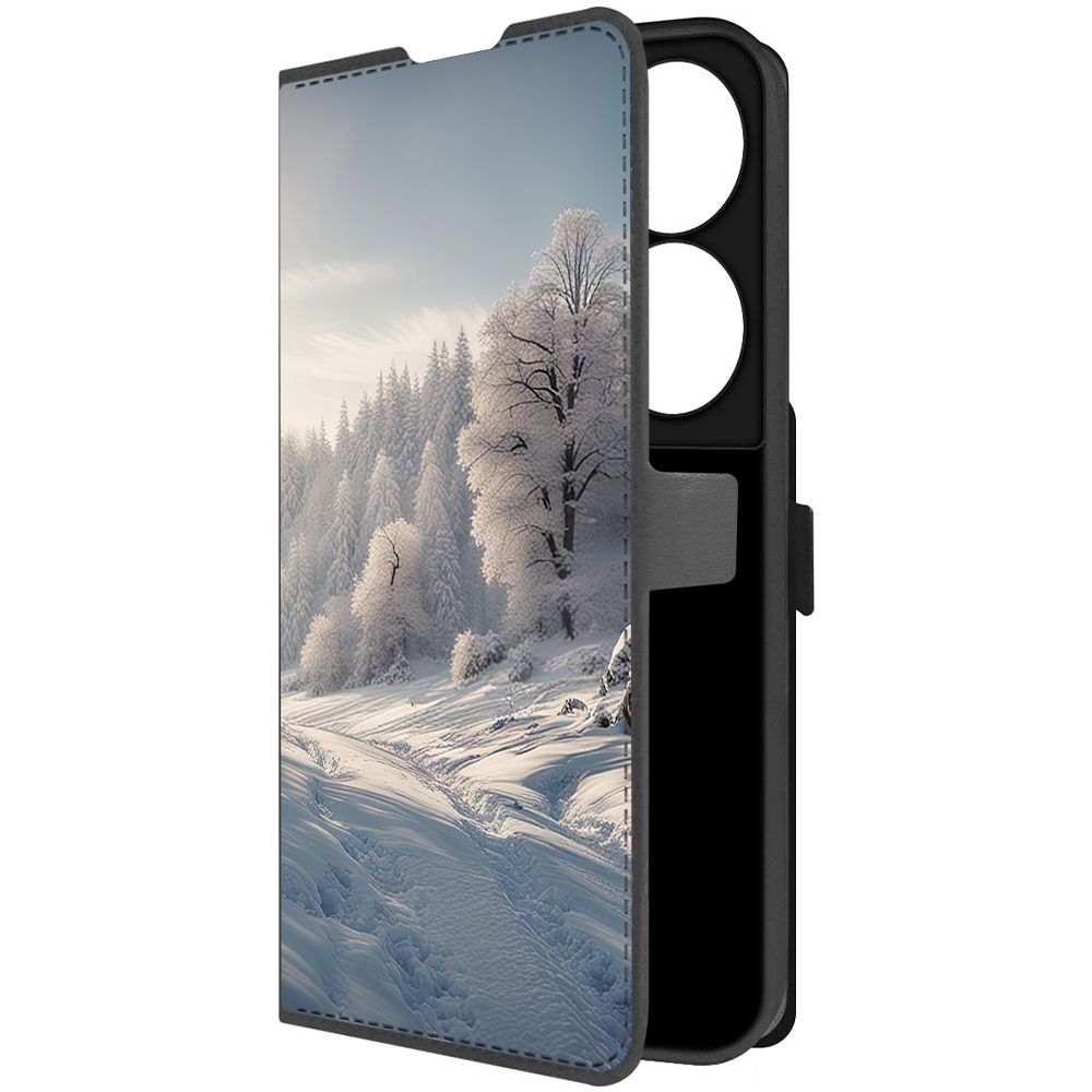 

Чехол-книжка Krutoff Eco Book для Honor X7b Снег (черный)