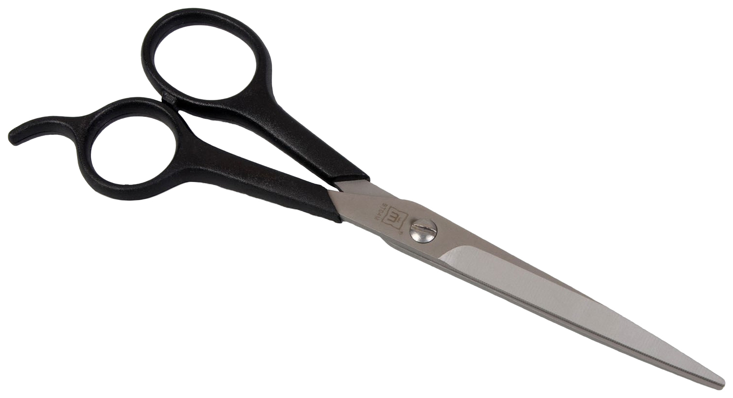 Ножницы парикмахерские, с упором, с микронасечкой, лезвие — 6,5 см, цвет чёрный