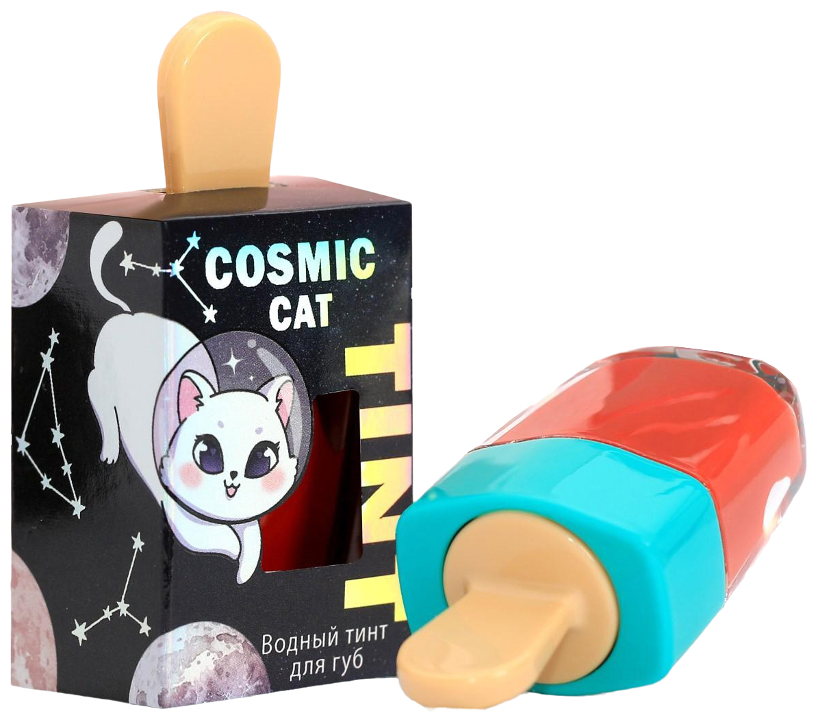 

Стойкий тинт для губ на водной основе Cosmic cat, оттенок алый, 4,5 мл